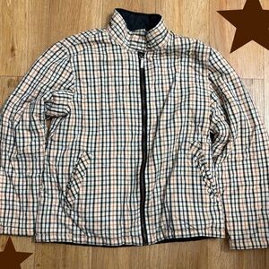 Checkered reversible Jacket - Black, White, Tan